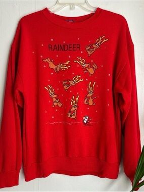 Raindeer Red Graphic Holiday Sweater